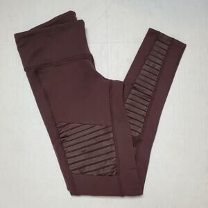 ALO Brown Moto Detailed Leggings SZ XS